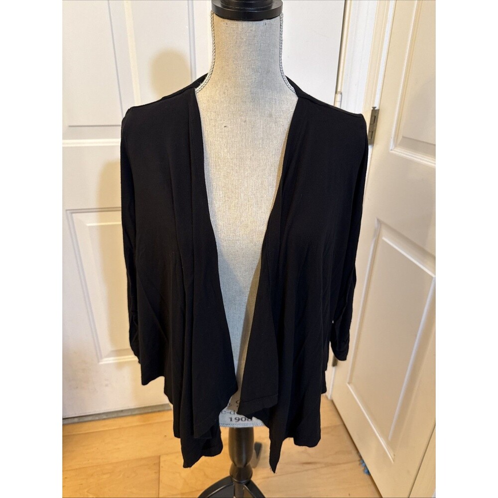 BLACK STRETCH CARDI Premise Studios Black Longsleeve Cardigan Size L